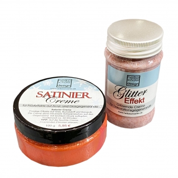 Satiniercreme + Glitter Effekt Creme in Orange